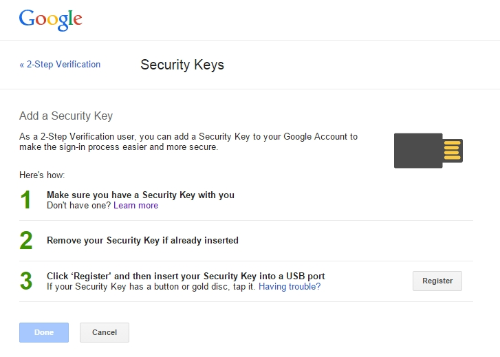 Google security keys